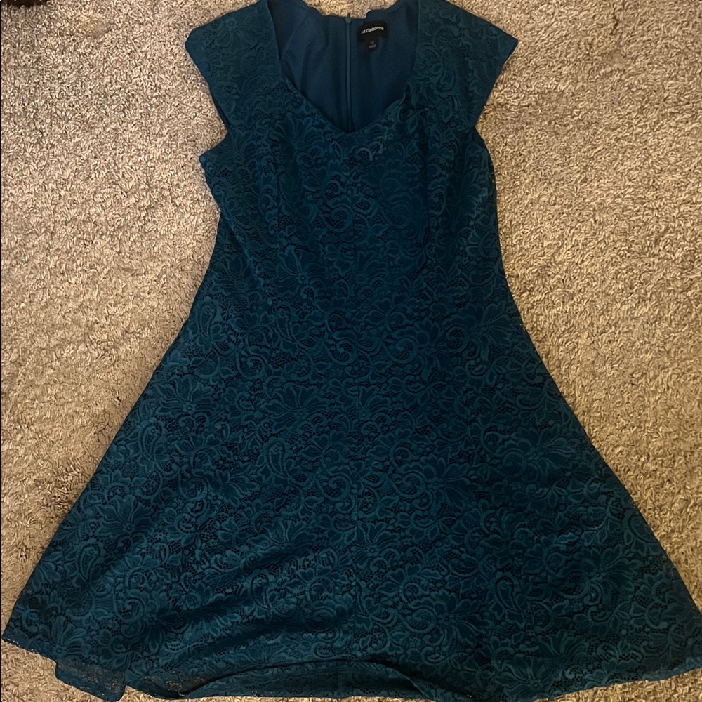 Liz Claiborne Teal Lace Mini Dress